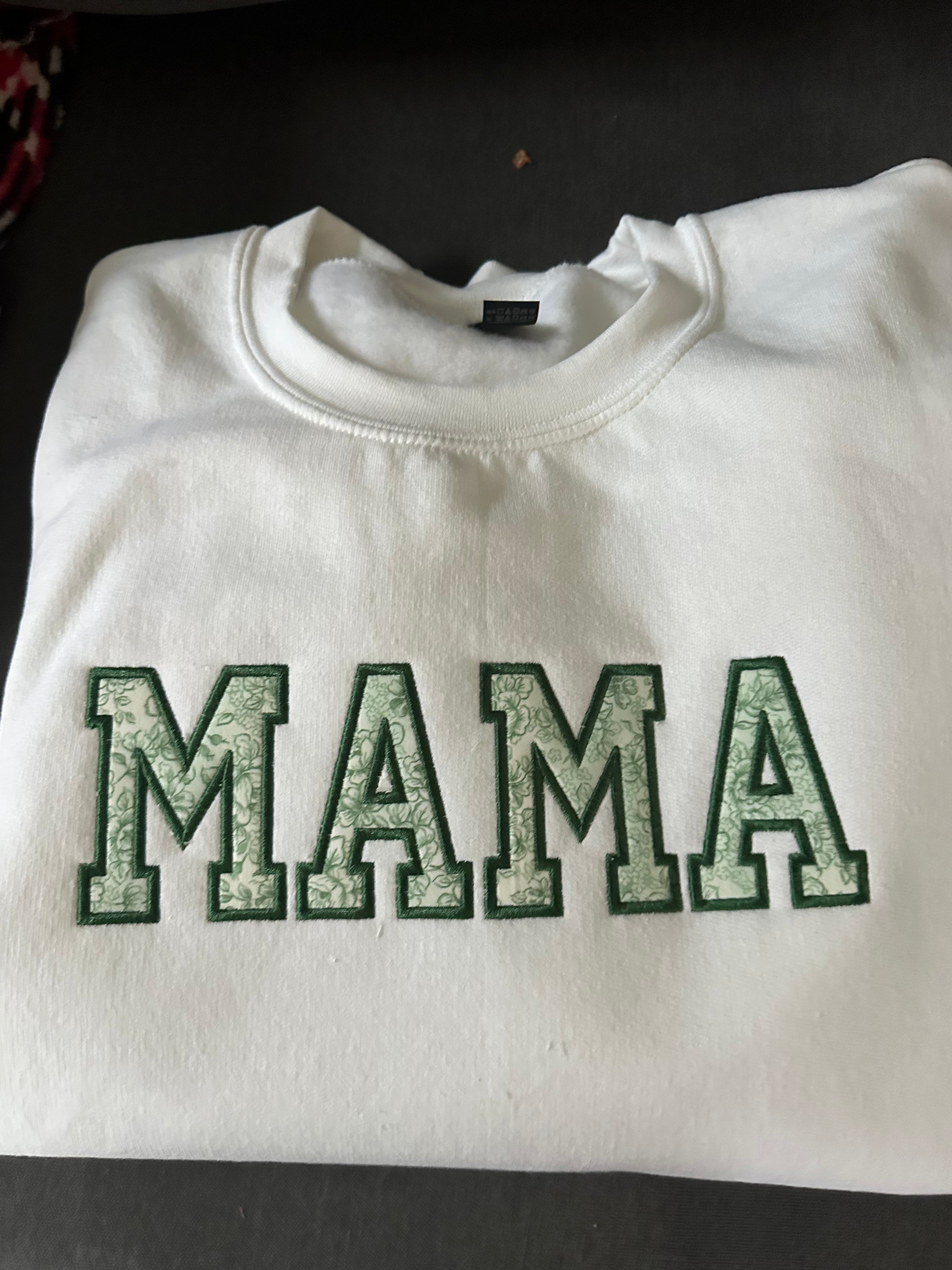 "MAMA" Crew neck embroidered Sweatshirt