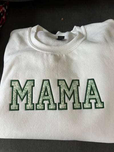 "MAMA" Crew neck embroidered Sweatshirt