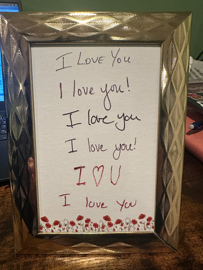 I love you handwriting sign