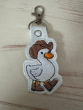 Cowboy Duck Embroidered Keychain